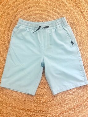 Quiksilver Ocean Elastic Amphibian Boys Water & Land Shorts SZ 10 Sky Blue ✨EUC✨
